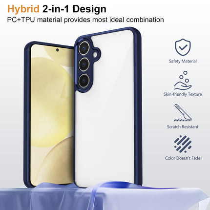 Mobizang Hawkeye Clear Back Cover for Samsung Galaxy A56 | Camera Lens Protector Shockproof Slim Clear Case Cover (Blue Sides)