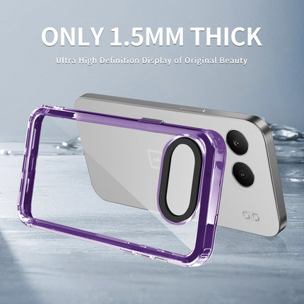 Mobizang Warrior Acrylic Clear Back Cover For OnePlus Nord 4 | Slim Shockproof [Military Grade Protection] Hybrid Bumper Case (Purple Sides)