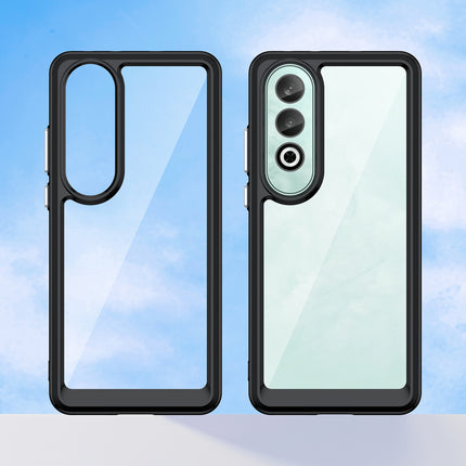 Mobizang Unicorn Acrylic Clear Back Cover For OnePlus Nord CE 4 | Slim Shockproof [Military Grade Protection] Hybrid Bumper Case (Black Sides)
