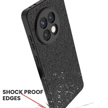 Mobizang Soft Full Fabric Protective Back Case Cover for OnePlus 13R | Shockproof Slim Hard Anti Slip Back Case (Black)