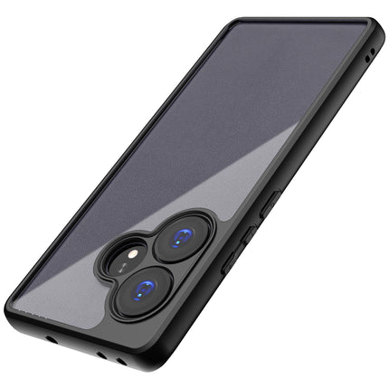 Mobizang Hawkeye Clear Back Cover for Realme GT 6 / GT 6T | Camera Lens Protector Shockproof Slim Clear Case Cover (Black)