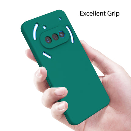 Mobizang Matte Protective Lens Flexible Back Cover for Nothing Phone 3A 5G | Slim Silicone with Soft Lining Shockproof Full Body Bumper Case (Green)