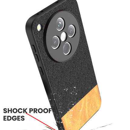 Mobizang Soft Fabric & Leather Hybrid Protective Back Cover for Oppo Find X8 | Shockproof Slim Hard Anti Slip Back Case (Black,Brown)