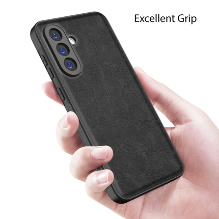 Mobizang Tux Leather Back Cover for Samsung Galaxy A56 | Slim Shockproof Camera Protection Bumper Case (Black)