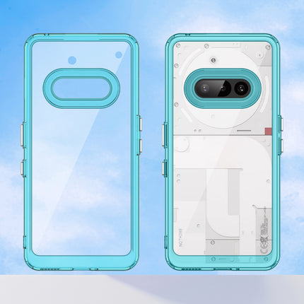 Mobizang Unicorn Acrylic Clear Back Cover For Nothing Phone 3A 5G | Slim Shockproof [Military Grade Protection] Hybrid Bumper Case (Blue Sides)