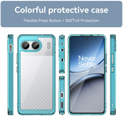 Mobizang Unicorn Acrylic Clear Back Cover For OnePlus Nord 4 | Slim Shockproof [Military Grade Protection] Hybrid Bumper Case (Blue Sides)