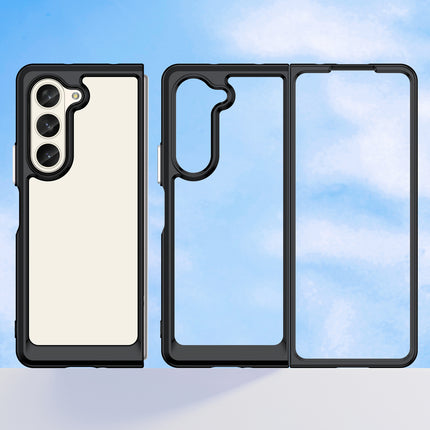 Mobizang Unicorn Acrylic Clear Back Cover For Samsung Galaxy Z Fold 6 | Slim Shockproof [Military Grade Protection] Hybrid Bumper Case (Black Sides)