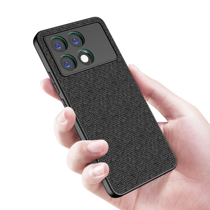 Mobizang Soft Full Fabric Protective Back Case Cover for Poco X6 Pro | Shockproof Slim Hard Anti Slip Back Case (Black)
