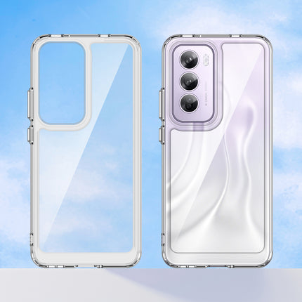 Mobizang Unicorn Acrylic Clear Back Cover For Oppo Reno 12 Pro (5G) | Slim Shockproof [Military Grade Protection] Hybrid Bumper Case (Clear Sides)