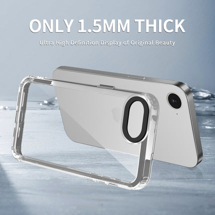 Mobizang Warrior Acrylic Clear Back Cover For Apple iPhone 16E | Slim Shockproof [Military Grade Protection] Hybrid Bumper Case (Clear Sides)