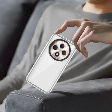 Mobizang Warrior Acrylic Clear Back Cover For Oppo F27 Pro / Oppo F27 Pro Plus | Slim Shockproof [Military Grade Protection] Hybrid Bumper Case (Clear Sides)