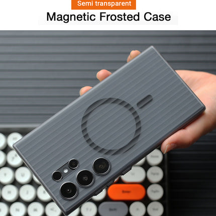 Mobizang Matte Magnetic Wave Grip Back Cover for Oppo Find X8 | [MagSafe Compatible] Wireless charging, Slim, Metal Buttons, Frosted Back Case (Grey)