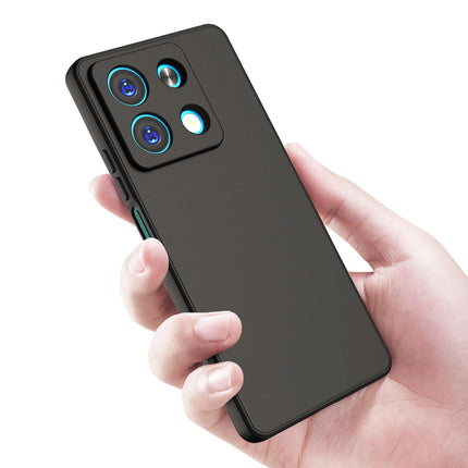 Mobizang Matte Protective Lens Flexible Back Cover for Redmi Note 13 | Slim Silicone with Soft Lining Shockproof Full Body Bumper Case (Black)