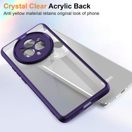 Mobizang Hawkeye Clear Back Cover for Realme 14 Pro 5G | Camera Lens Protector Shockproof Slim Clear Case Cover (Purple Sides)