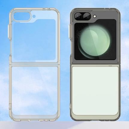 Mobizang Unicorn Acrylic Clear Back Cover For Samsung Galaxy Z Flip 6 | Slim Shockproof [Military Grade Protection] Hybrid Bumper Case (Grey Sides)