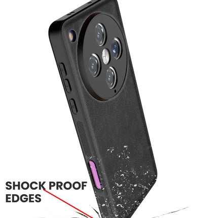 Mobizang Tux Leather Back Cover for Oppo Find X8 Pro | Slim Shockproof Camera Protection Bumper Case (Black)