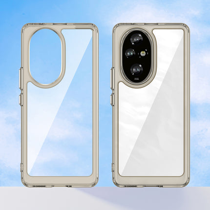 Mobizang Unicorn Acrylic Clear Back Cover For Honor 200 Pro (5G) | Slim Shockproof [Military Grade Protection] Hybrid Bumper Case (Grey Sides)