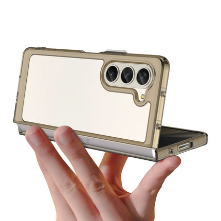 Mobizang Unicorn Acrylic Clear Back Cover For Samsung Galaxy Z Fold 6 | Slim Shockproof [Military Grade Protection] Hybrid Bumper Case (Grey Sides)