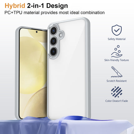 Mobizang Hawkeye Clear Back Cover for Samsung Galaxy A36 | Camera Lens Protector Shockproof Slim Clear Case Cover (Grey Sides)