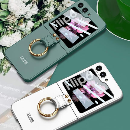 Mobizang Ultra Thin PC Ring Back Case for Samsung Galaxy Flip6 / Z Flip 6 | Shockproof Slim Hard Protective Cover (Green)