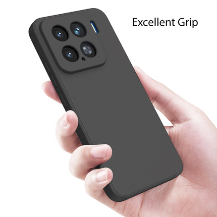 Mobizang Matte Protective Lens Flexible Back Cover for Xiaomi 15 5G | Slim Silicone with Soft Lining Shockproof Full Body Bumper Case (Black)