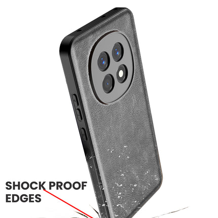 Mobizang Tux Leather Back Cover for Oppo F29 5G | Slim Shockproof Camera Protection Bumper Case (Grey)