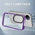 Mobizang Warrior Acrylic Clear Back Cover For Vivo V50 5G | Slim Shockproof [Military Grade Protection] Hybrid Bumper Case (Purple Sides)