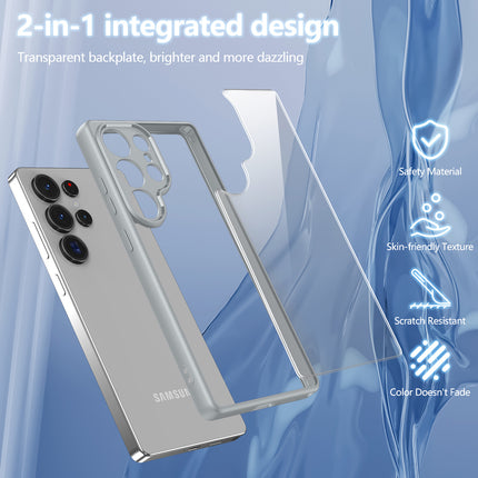 Mobizang Hawkeye Clear Back Cover for Samsung Galaxy S25 Ultra | Camera Lens Protector Shockproof Slim Clear Case Cover (Grey Sides)