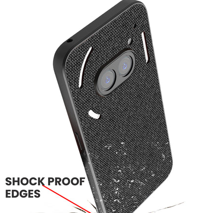 Mobizang Soft Full Fabric Protective Back Case Cover for Nothing Phone 2A | Shockproof Slim Hard Anti Slip Back Case (Black)