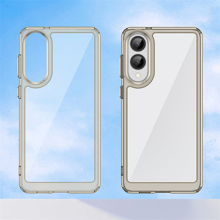 Mobizang Unicorn Acrylic Clear Back Cover For Samsung Galaxy S25 Edge | Slim Shockproof [Military Grade Protection] Hybrid Bumper Case (Grey Sides)