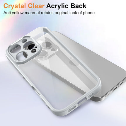 Mobizang Hawkeye Clear Back Cover for Apple iPhone 16 Pro | Camera Lens Protector Shockproof Slim Clear Case Cover (Grey Sides)