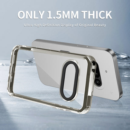 Mobizang Warrior Acrylic Clear Back Cover For Nothing Phone 3A 5G | Slim Shockproof [Military Grade Protection] Hybrid Bumper Case (Grey Sides)