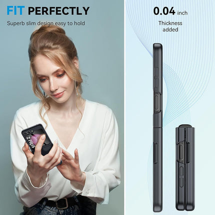 Mobizang Ultra Thin Back Case for Samsung Galaxy Flip6 / Z Flip 6 | Full Body Protection Hard Back Cover (Black)