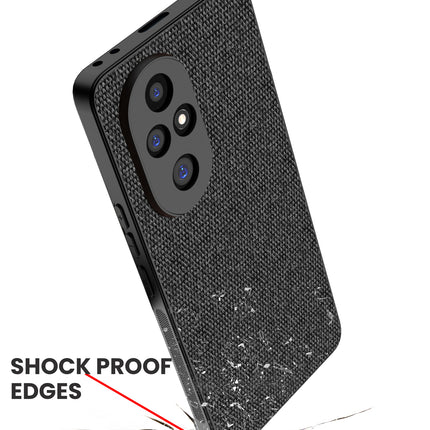 Mobizang Soft Full Fabric Protective Back Case Cover for Honor 200 Pro (5G) | Shockproof Slim Hard Anti Slip Back Case (Black)