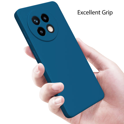 Mobizang Matte Protective Lens Flexible Back Cover for OnePlus 13R | Slim Silicone with Soft Lining Shockproof Full Body Bumper Case (Blue)