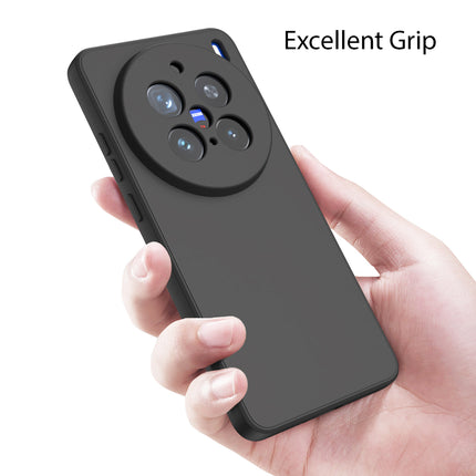 Mobizang Matte Protective Lens Flexible Back Cover for Vivo X200 Pro (5G) | Slim Silicone with Soft Lining Shockproof Full Body Bumper Case (Black)