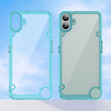 Mobizang Unicorn Acrylic Clear Back Cover For Nothing CMF Phone 1 | Slim Shockproof [Military Grade Protection] Hybrid Bumper Case (Blue Sides)