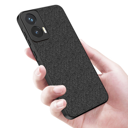 Mobizang Soft Full Fabric Protective Back Case Cover for Moto G35 | Shockproof Slim Hard Anti Slip Back Case (Black)