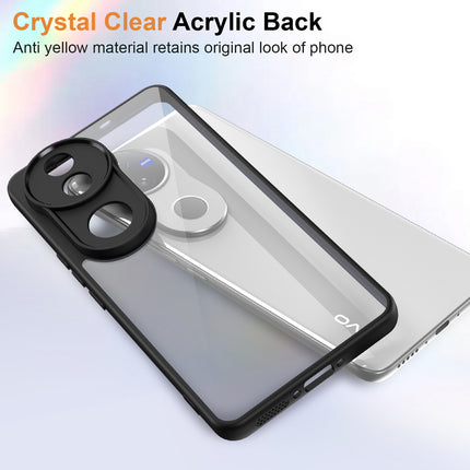 Mobizang Hawkeye Clear Back Cover for Vivo V50 5G | Camera Lens Protector Shockproof Slim Clear Case Cover (Black Sides)