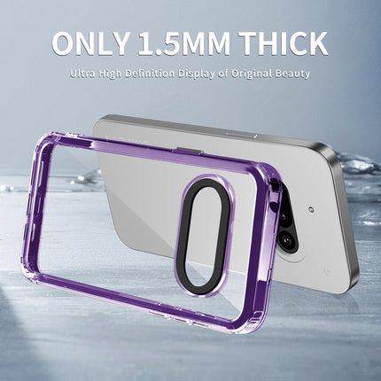 Mobizang Warrior Acrylic Clear Back Cover For Nothing Phone 3A 5G | Slim Shockproof [Military Grade Protection] Hybrid Bumper Case (Purple Sides)