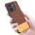 Mobizang Soft Fabric & Leather Hybrid Protective Back Cover for IQOO Z9X | Shockproof Slim Hard Anti Slip Back Case (Brown)