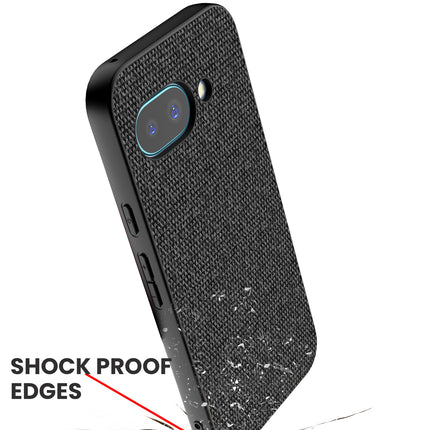 Mobizang Soft Full Fabric Protective Back Case Cover for Google Pixel 9A | Shockproof Slim Hard Anti Slip Back Case (Black)