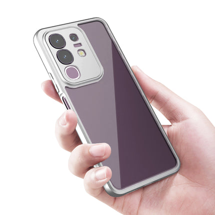 Mobizang Hawkeye Clear Back Cover for Vivo T4X 5G | Camera Lens Protector Shockproof Slim Clear Case Cover (Grey Sides)