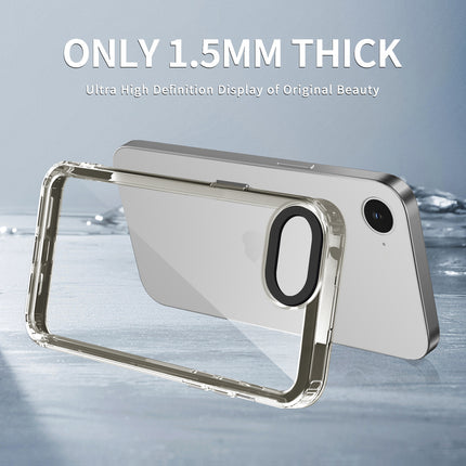 Mobizang Warrior Acrylic Clear Back Cover For Apple iPhone 16E | Slim Shockproof [Military Grade Protection] Hybrid Bumper Case (Grey Sides)