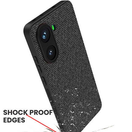 Mobizang Soft Full Fabric Protective Back Case Cover for Poco X7 Pro | Shockproof Slim Hard Anti Slip Back Case (Black)