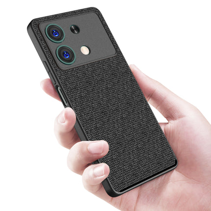 Mobizang Soft Full Fabric Protective Back Case Cover for Poco X6 Neo (5G) | Shockproof Slim Hard Anti Slip Back Case (Black)