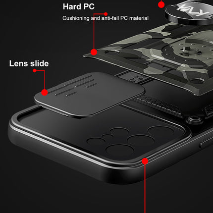 Mobizang Tank Back Cover for Samsung Galaxy S25 Ultra | Inbuilt Ring + Slider Shockproof Lens Protection Bumper Back Case (Black)