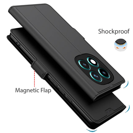 Mobizang Noble Slim Magnetic Leather Flip Case Cover for Redmi Note 14 Pro (5G) | Card Holder Stand Flip Wallet Case (Black)