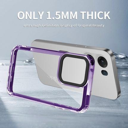 Mobizang Warrior Acrylic Clear Back Cover For Oppo Reno 13 Pro 5G | Slim Shockproof [Military Grade Protection] Hybrid Bumper Case (Purple Sides)
