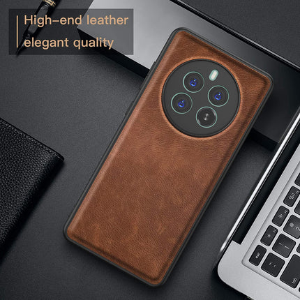 Kapa Tux Leather Back Cover for Realme 12 PRO / 12 PRO PLUS | Slim Shockproof Camera Protection Bumper Case (Brown)